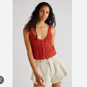 free people rust knit stanley vest tank nwt small